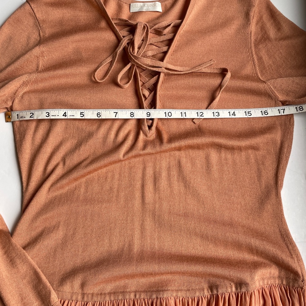 Ulla Johnson Peach Lace-Up Long Sleeve Maxi Dress - Picture 11 of 13
